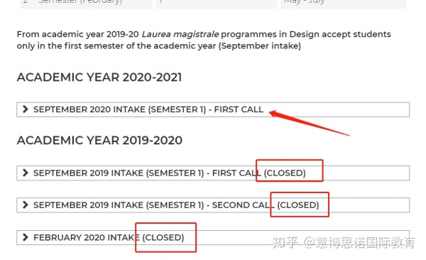 米兰理工大学（米理）- 研究生 网申申请时间2020-2021学年